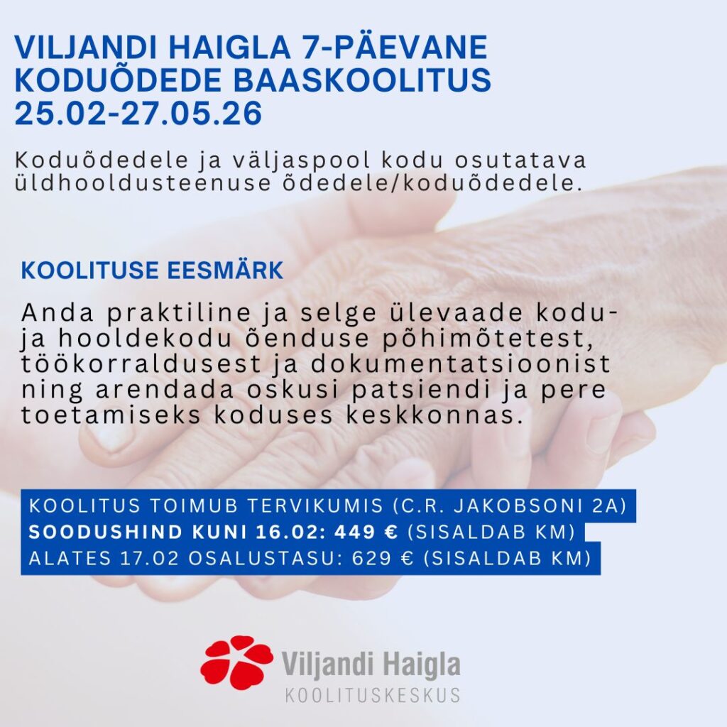 koduõdede baaskoolitus viljandi haiglas